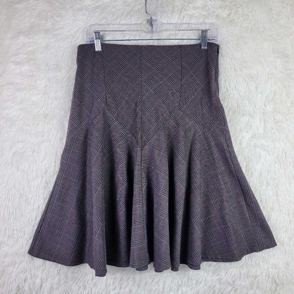 Vtg DMBM Dark Gray High Waist Check Unlined Skirt‎ Dark Academia Schoolgirl Med